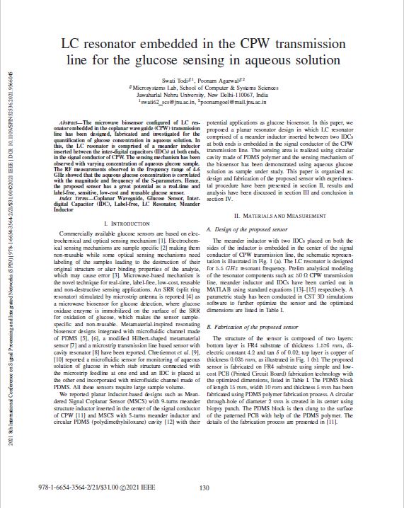 LC resonator embedded in the CPW transmission line for the glucose sensing in aqueous solution