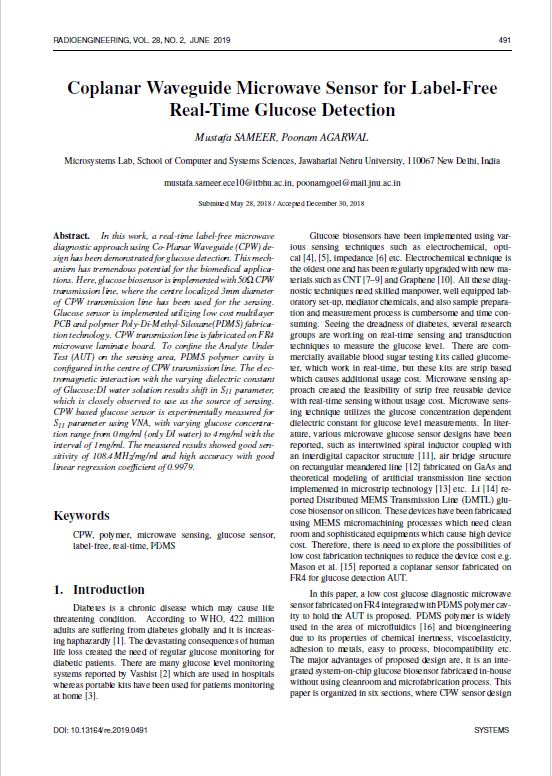 Coplanar Waveguide Microwave Sensor for Label-Free Real-Time Glucose Detection
